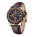MEGIR 2023 Men Watch Luxury Leather Strap Chronograph Casual Male Quartz Wrist Watch