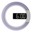 3D Led Digital Alarm Wall Clock Mirror Hollow Nightlight Living Room Decor