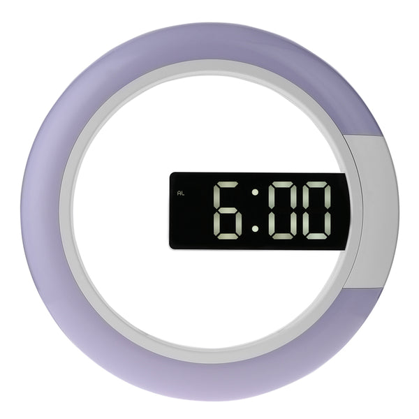3D Led Digital Alarm Wall Clock Mirror Hollow Nightlight Living Room Decor