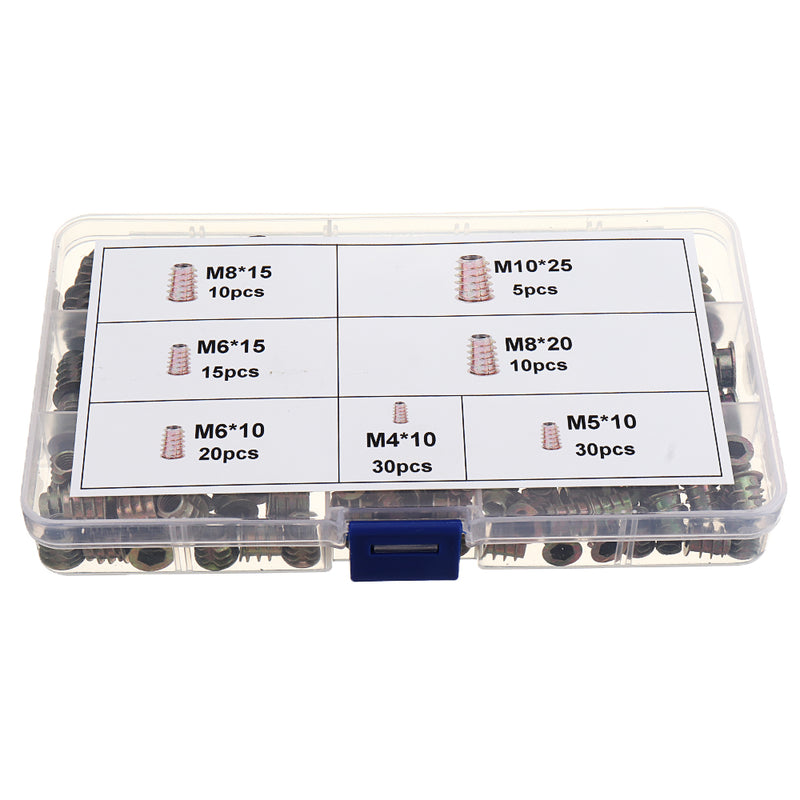 Suleve MXZN10 120Pcs Zinc Alloy Wood Furniture Hex Socket Drive Head Screw-in Threaded Insert Nut