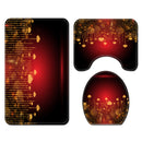 Honana 4PCS Bathroom Waterproof Shower Curtain Toilet Seat Covers Pedestal Rug Bath Mat Bathroom Decor