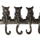 Cat Kitten Tail Cast Iron Wall Hook 6 Hooks Coat Keys Towel Rack Cloth Hanger Home Organizer