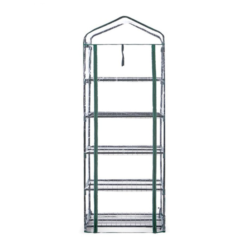 69 x 49 x 187cm Apex Roof 5-Tiers Garden Greenhouse Hot Plant House Shelf Shed Clear PVC Cover
