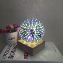 Novelty 3D Magic Glass Ball Sphere Fairy Tale Starry Sky Romantic Fireworks Light Table Lamp
