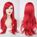 70CM Long Synthetic Costume Cosplay Wig High Temprature Fiber Hair Extensions For Women Dark Purple Hair