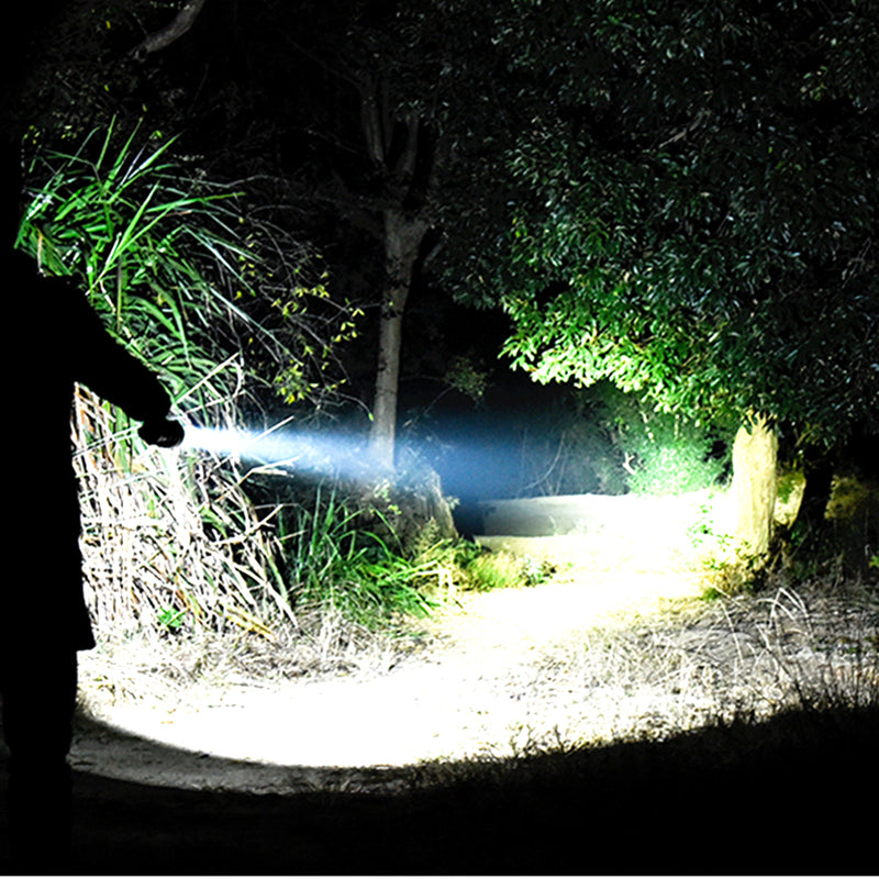 XANES XHP90.2 Zoomable Flashlight USB Charging 3 Modes IPX6 LED Light With 18650 Battery Charger USB Cable Battery Tube