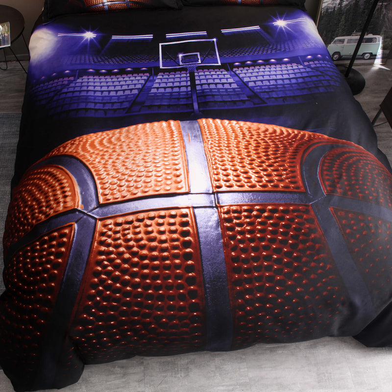 3 PCS Bedding Sets Ball Sports Quilt Cover Pillowcase For Queen Size