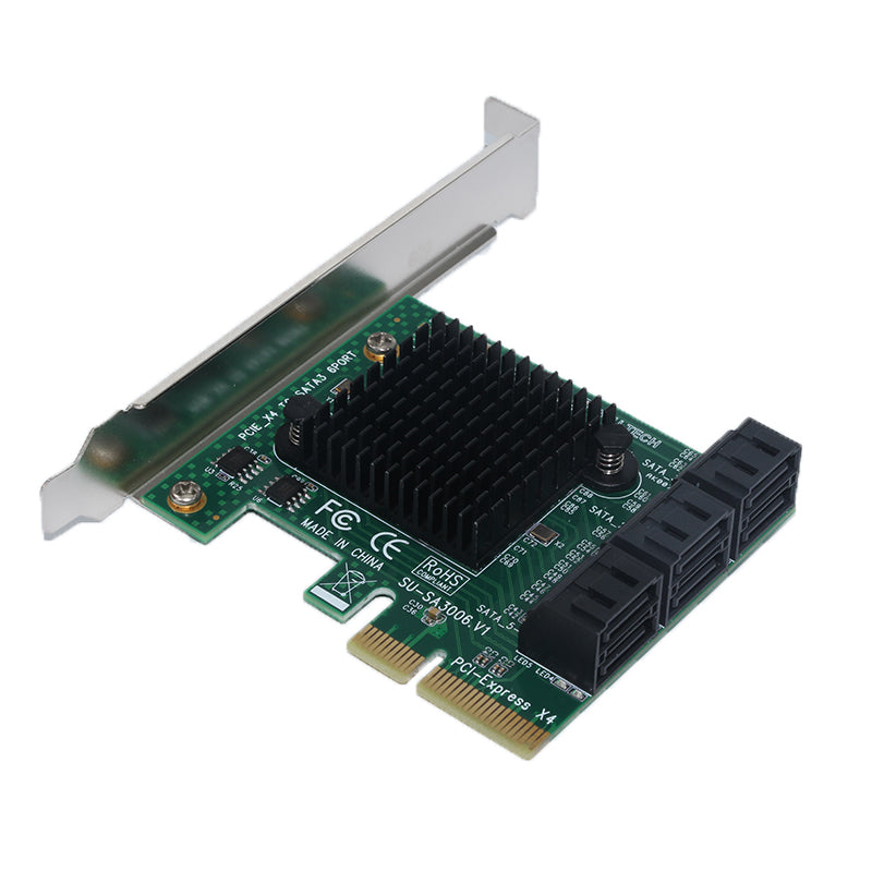 SSU SA3006 PCI - E to SATA 3.0 Expansion Card With Six - Port 6Gbps for Desktop Computer