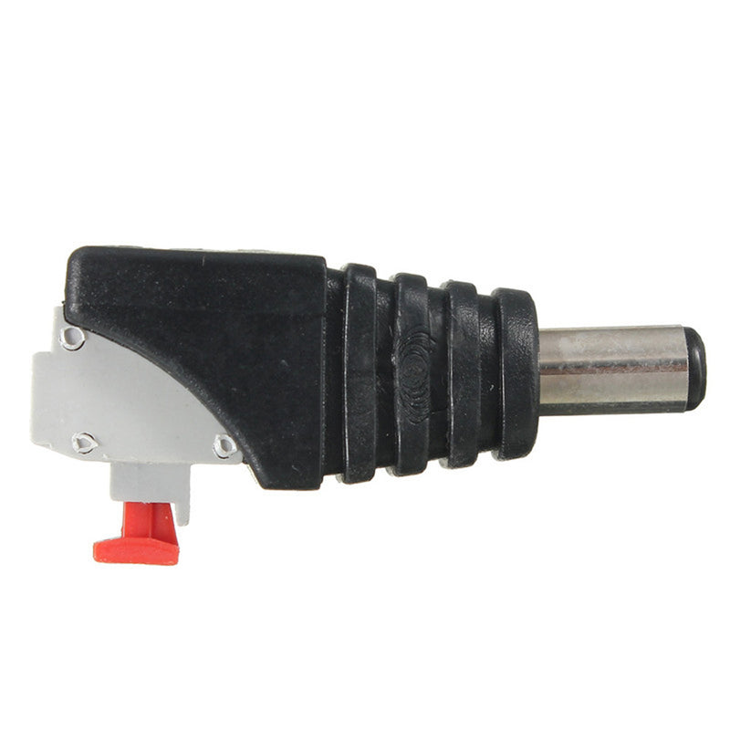 10PCS LUSTREON DC Power Male 5.5*2.1mm Connector Adapter Plug Cable Pressed for LED Strips 12V