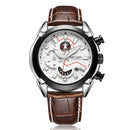MEGIR 2065 Sport Watches Creative Chronograph Quartz Leather Strap Men Watch