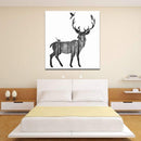 Miico Hand Painted Oil PaintingsSimple Style-CSide Face DeerWall Art For Home Decoration Paintings