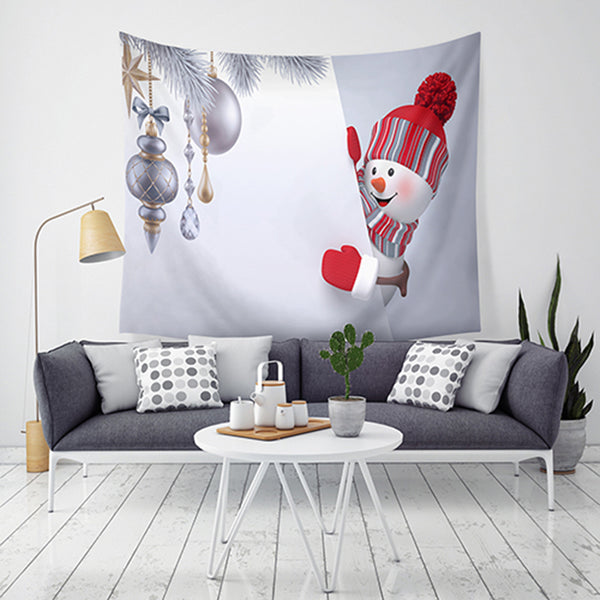 Loskii LWG7 Christmas Tapestry Santa Print Wall Hanging Tapestry Art Home Decor Christmas Decorations For Home