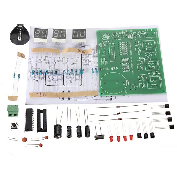 5Pcs DIY 6 Digital LED Electronic Clock Kit 9V-12V AT89C2051