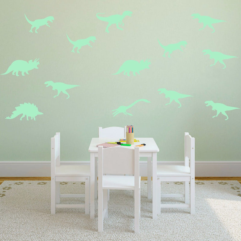 Honana DX-132 9PCS 15x6cm Fluorescent Glow Dinosaur Wall Sticker