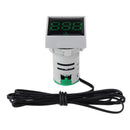10pcs Mini Crystal Film Square Green LED Digital Thermometer Signal Light AC 50-380V 220V Temperature Meter Indicator Range -20-200 with 1m Sensor