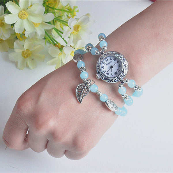 National Style Circular Small Dial Women Simple Vintage Bracelet Watch Quartz Watch