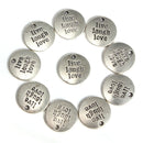 10Pcs RounD-shape Carve Words Pendants DIY Jewelry Accessories