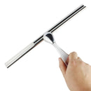 Clear Suction Attach Bathroom Shower Window Squeegee 12'' Blade Stainless Steel Plastic Cleaning Brush