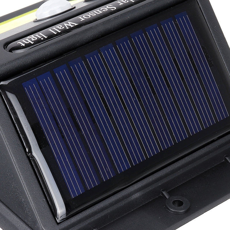 Solar 60 COB LED PIR Motion Sensor Wall Light 3-sided Waterproof Outdoor Garden Yard Path Security Lamp
