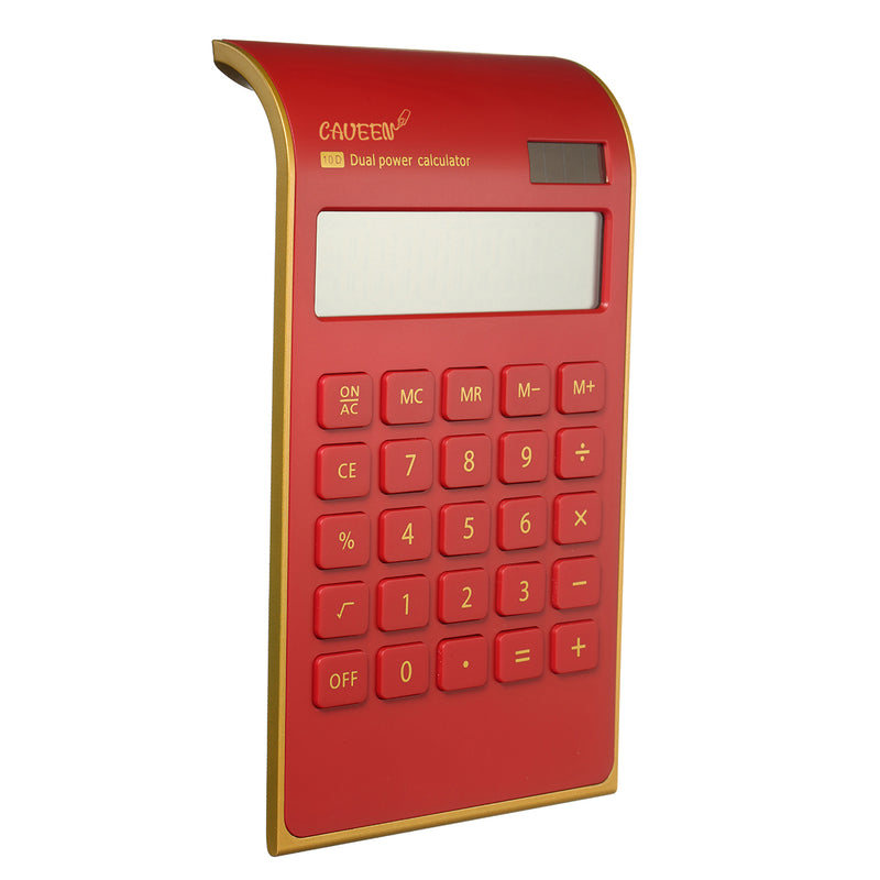 NNRTS Creative Portable Ultra-thin Gold Frame Calculator Solar Energy Caculator Stationery Set
