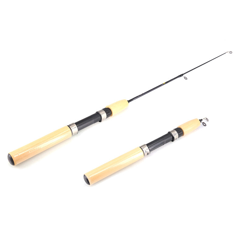 ZANLURE 55CM Yellow EVA Handle Telescopic Fishing Rod Reel Combo Mini Pocket Ice Fishing Rod Set