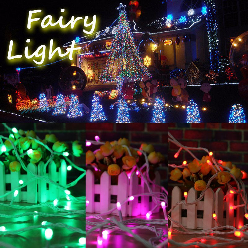 10M 100LED Fairy String Light Outdoor Christmas Wedding Party Lamp Waterproof 220V EU Plug