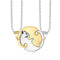 Trendy Geometric Animal Stainless Steel Necklace Cute Sweet Cat Pendant Puzzle Couple Necklace