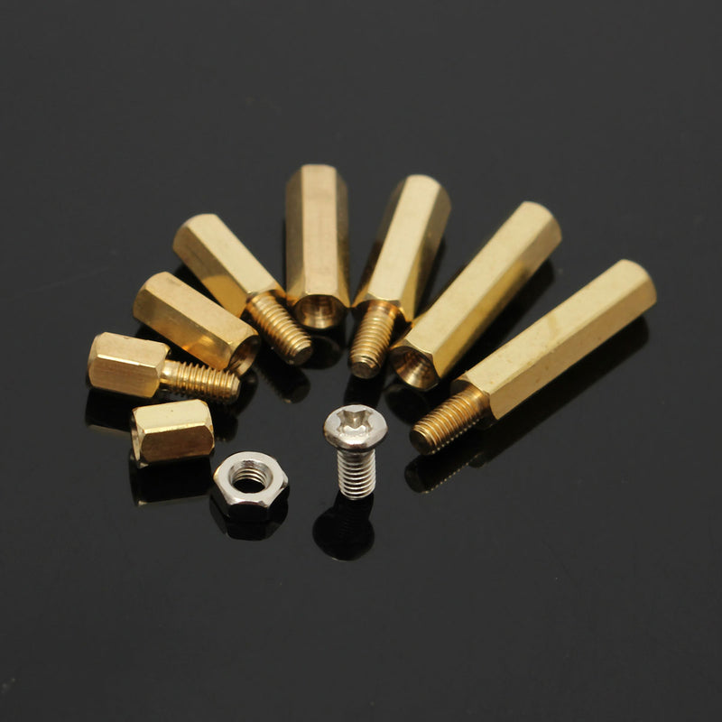 Suleve M3BH2 120Pcs M3 Male-Female Brass Hex Column Standoff Support Spacer Pillar For PCB Board