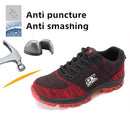 TENGOO Safety Shoes Steel Toe Work Shoes Mesh Fly Woven Sneakers Breathable Non-Slip Running Shoes