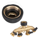 Brass 2/4 Way Garden Water Tap Adapte Valve Splitter Hose Pipe Tap Connector