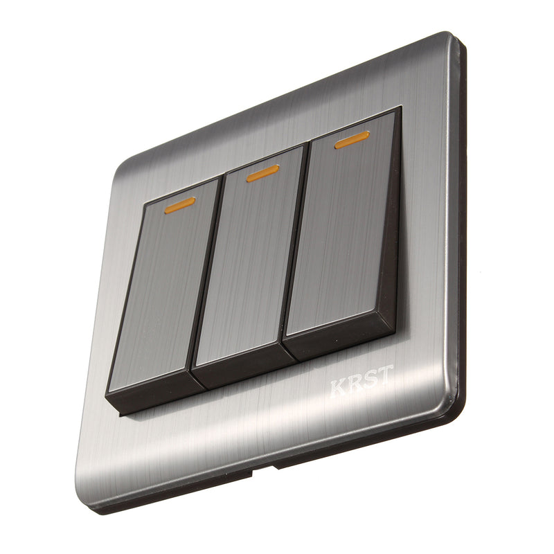 250V 1AA 3 Gang 2 Ways Wall Switch Wall Socket With Screws