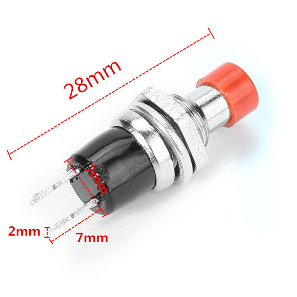 Wendao PBS-110 250V 1A 7mm Self-reset Switch NC Push Button Round 10pcs