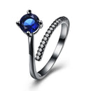INALIS Fashion Zircon Gun Black Plated Finger Ring Jewelry Gift for Women