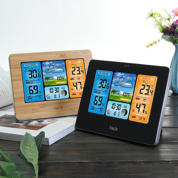 Wireless LCD Color Weather Station Digital Forecast Hygrometer Thermometer Clock Sensor -20~60C
