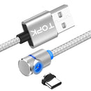 TOPK L-Line 90 Degree Angle Type C LED Magnetic Braided Fast Charging Data Cable 1M For Phone Tablet