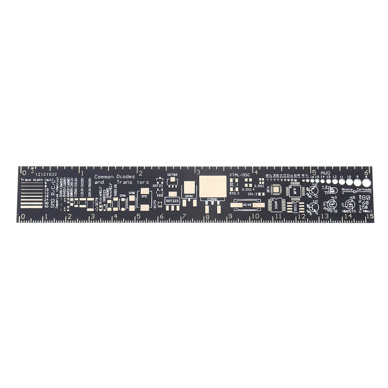 9pcs 15cm 20cm 25cm Multifunctional PCB Ruler Measuring Tool Resistor Capacitor Chip IC SMD Diode Transistor Package 180 Degrees