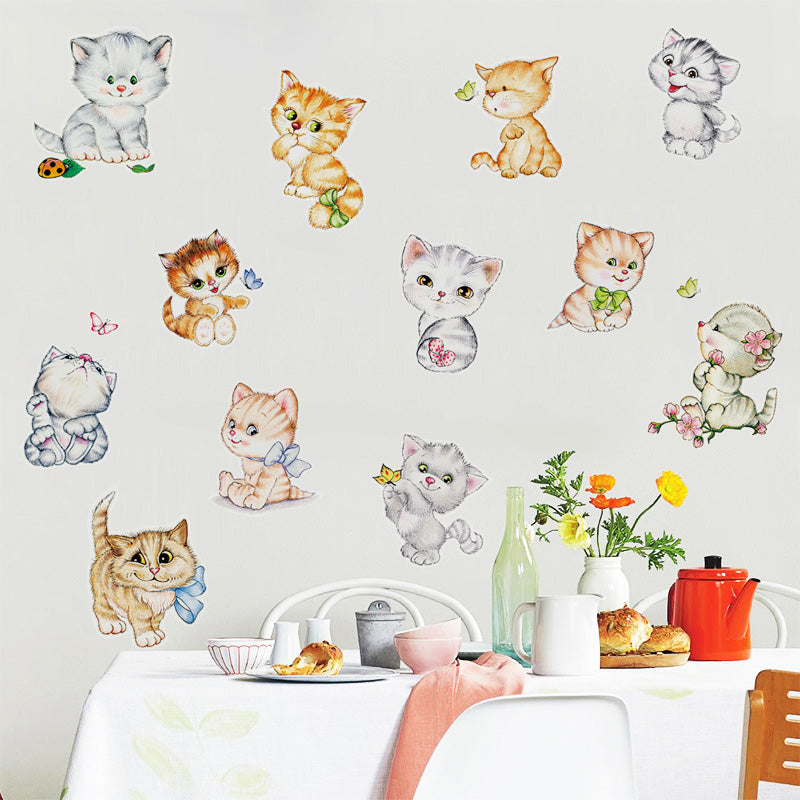 Miico FX1020L Cute Cartoon Cat Stickers Decorative Sticker Wall Stickers Toilet Stickers