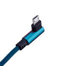 2M 90 Degree 2.4A Fast Charging Nylon Braided Data Cable For Smartphone Tablet