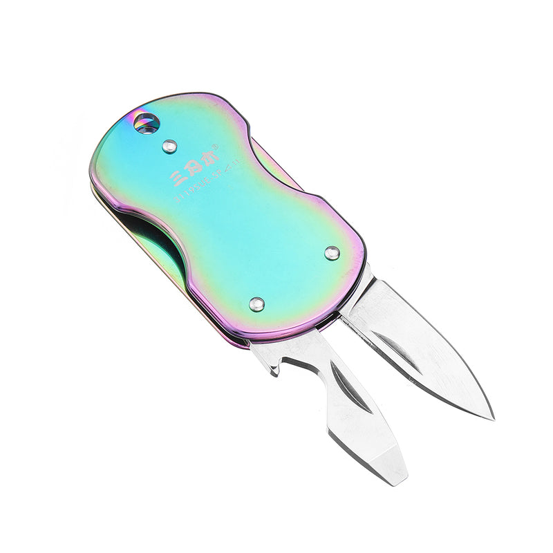 Sanrenmu Three Blade Multifunctional Tools Mini Folding Bottle Opener Outdoor Camping Survival EDC Tools