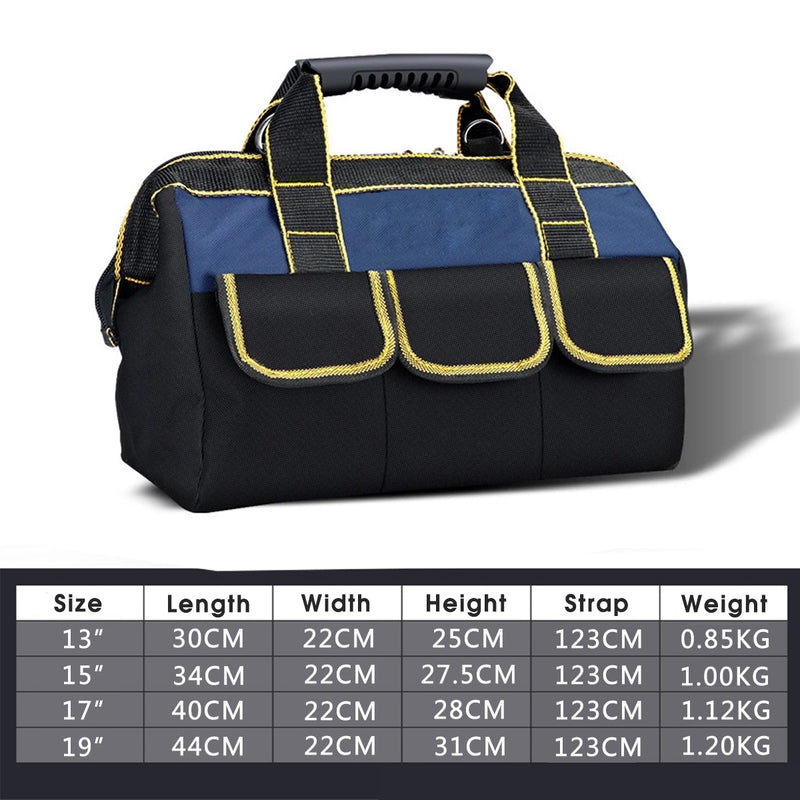 600D Thicking Oxford Cloth Tool Storage Work Bag Shoulder Strap Waterproof Box 13inch 15inch 17inch 19inch