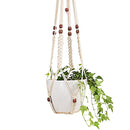 Macrame Flower Pot Planter Holder Basket Hanging Rope with Beads for Home Indoor Outdoor Decorations