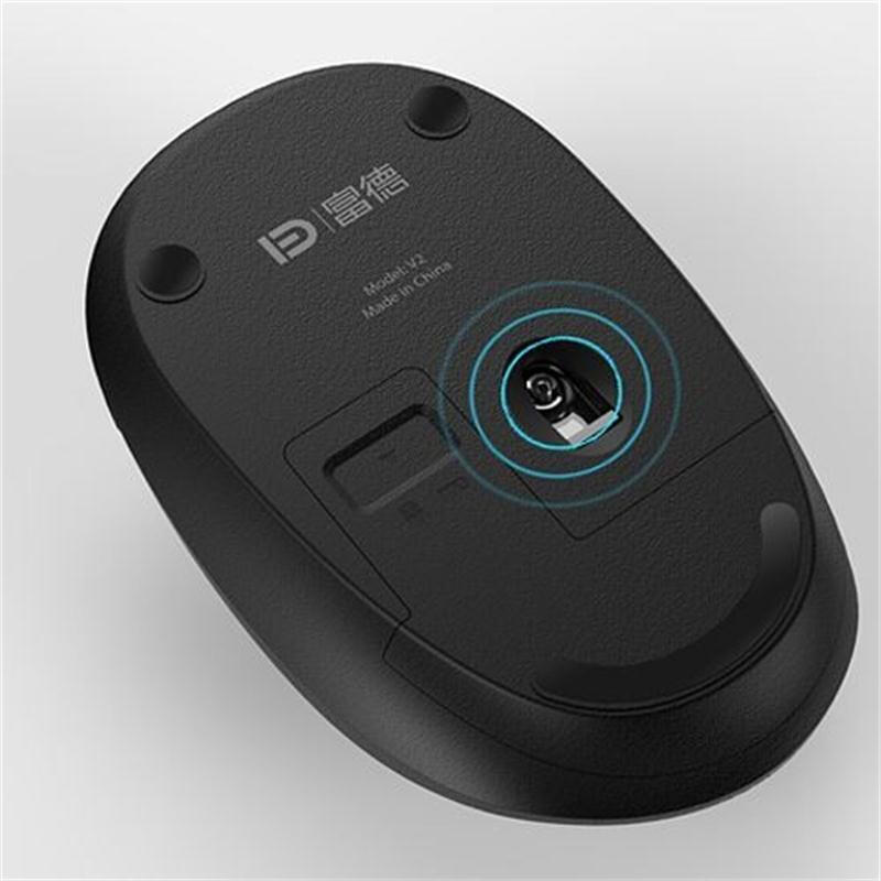 FD V2 Portable 2.4GHz Wireless Mouse Home Office Power Saving Silent Mouse 1600DPI Gaming Mouse for Windows 7 / 8 / Vista / XP Mac