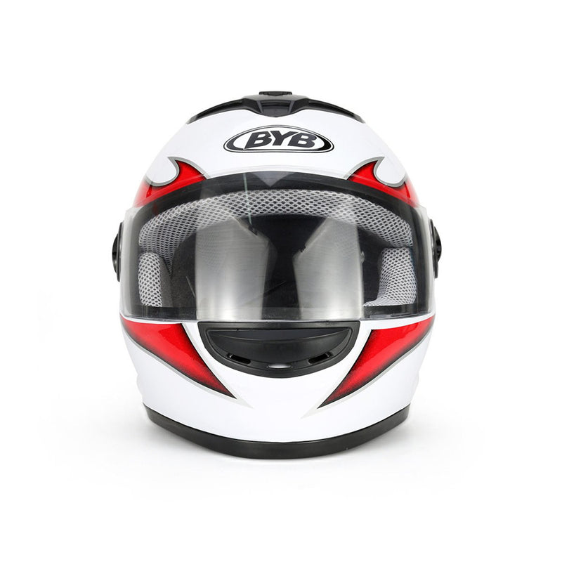 BYB Motorcycle Full Face Helmet HD Anti-fog Lens Breathable Unisex Universal With Neck Protection