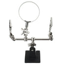 Hand Soldering Iron Stand Helping Clamp Magnifying Tool Auxiliary Clip Magnifier Station Holder