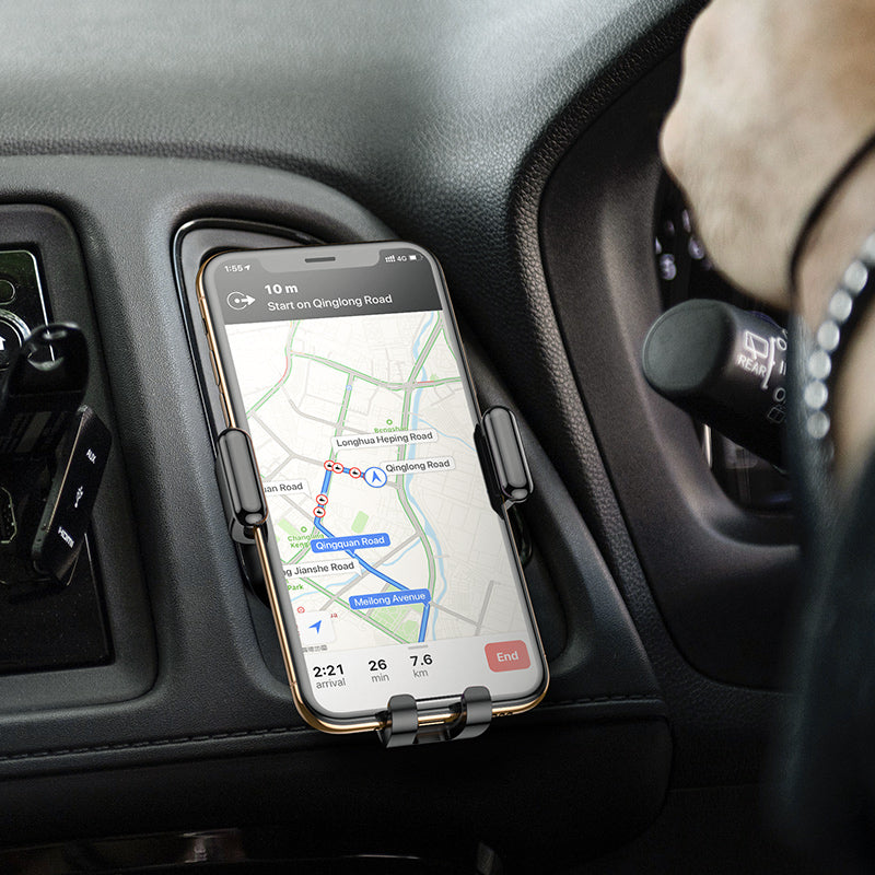 KUULAA Gravity Linkage Automatic Lock Air Vent Car Phone Holder for 4.0-6.5 Inch Smart Phone for iPhone Xiaomi