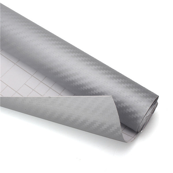 3D Motorcycle Silver Carbon Fiber Vinyl Decal Roll Car Wrap Stickers Sheet Film