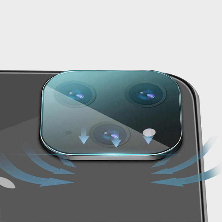 Converted Change Metal + Tempered Glass 2 in 1 Anti-scratch Phone Lens Protector Sticker for iPhone X / XS to 11 Pro