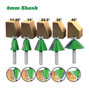 1/2 Inch Shank 11.25-45 Woodworking Router Bit Chamfer & Bevel Edging Cutter Bits