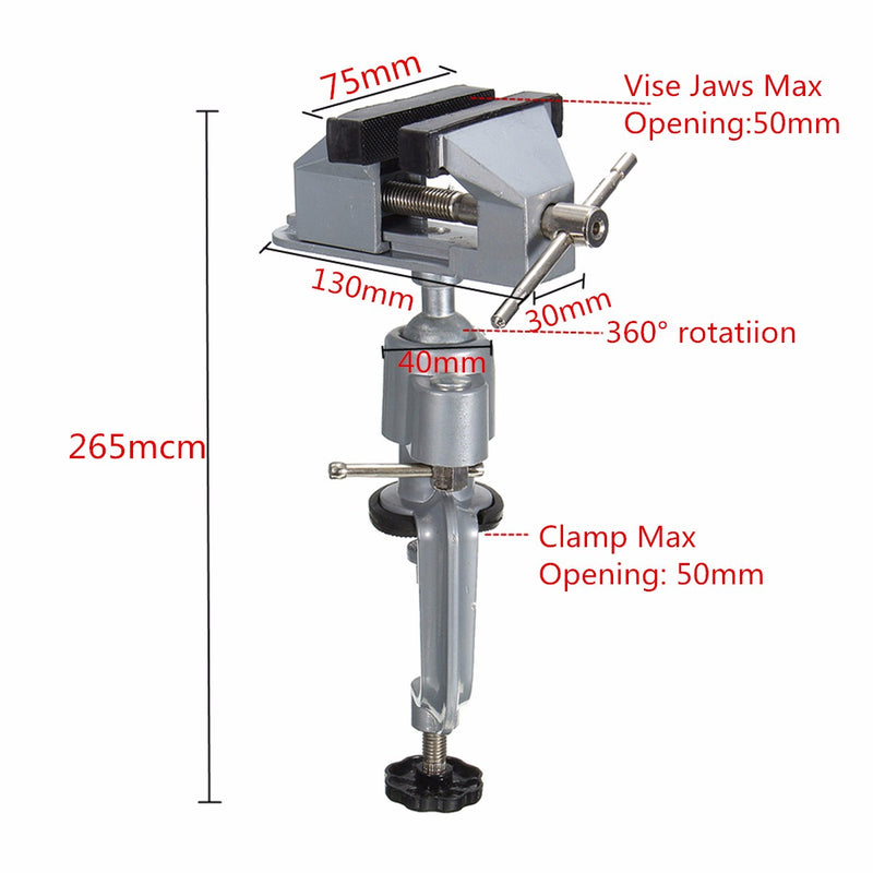 Vise Workbench Swivel 360 Rotating Clamp Table Top Deluxe Craft Repair DIY Tool