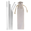 Stainless Steel Metal Drinking Straw Reusable Bar Cocktail Stirrer Eco Friendly Straws Set With Brush